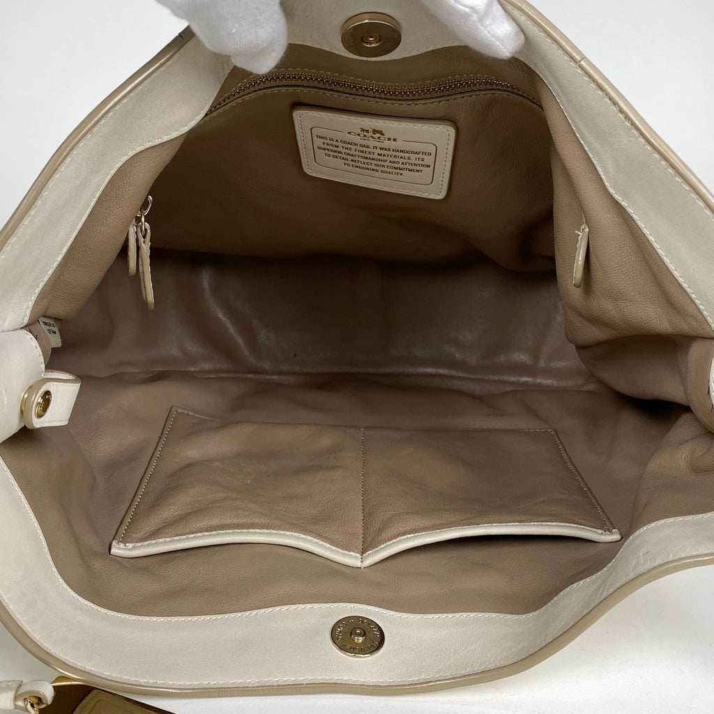コーチ ロゴ ショルダーバッグ ノマド ホーボー ショルダーバッグ レザー アイボリー 36026 レディース 【中古】brbag
