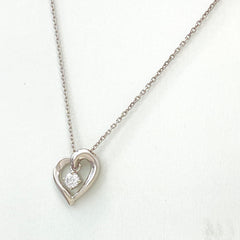 【在庫一掃】 ヨンドシー ハートモチーフ デザインネックレス プラチナ ペンダント メレダイヤ ネックレス Pt850 ダイヤモンド レディース 【中古】brjwl