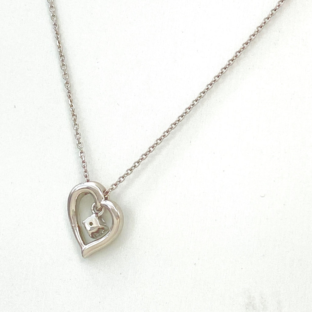 【在庫一掃】 ヨンドシー ハートモチーフ デザインネックレス プラチナ ペンダント メレダイヤ ネックレス Pt850 ダイヤモンド レディース 【中古】brjwl