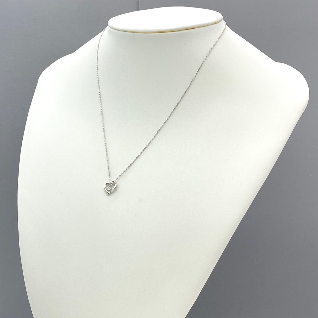 【在庫一掃】 ヨンドシー ハートモチーフ デザインネックレス プラチナ ペンダント メレダイヤ ネックレス Pt850 ダイヤモンド レディース 【中古】brjwl