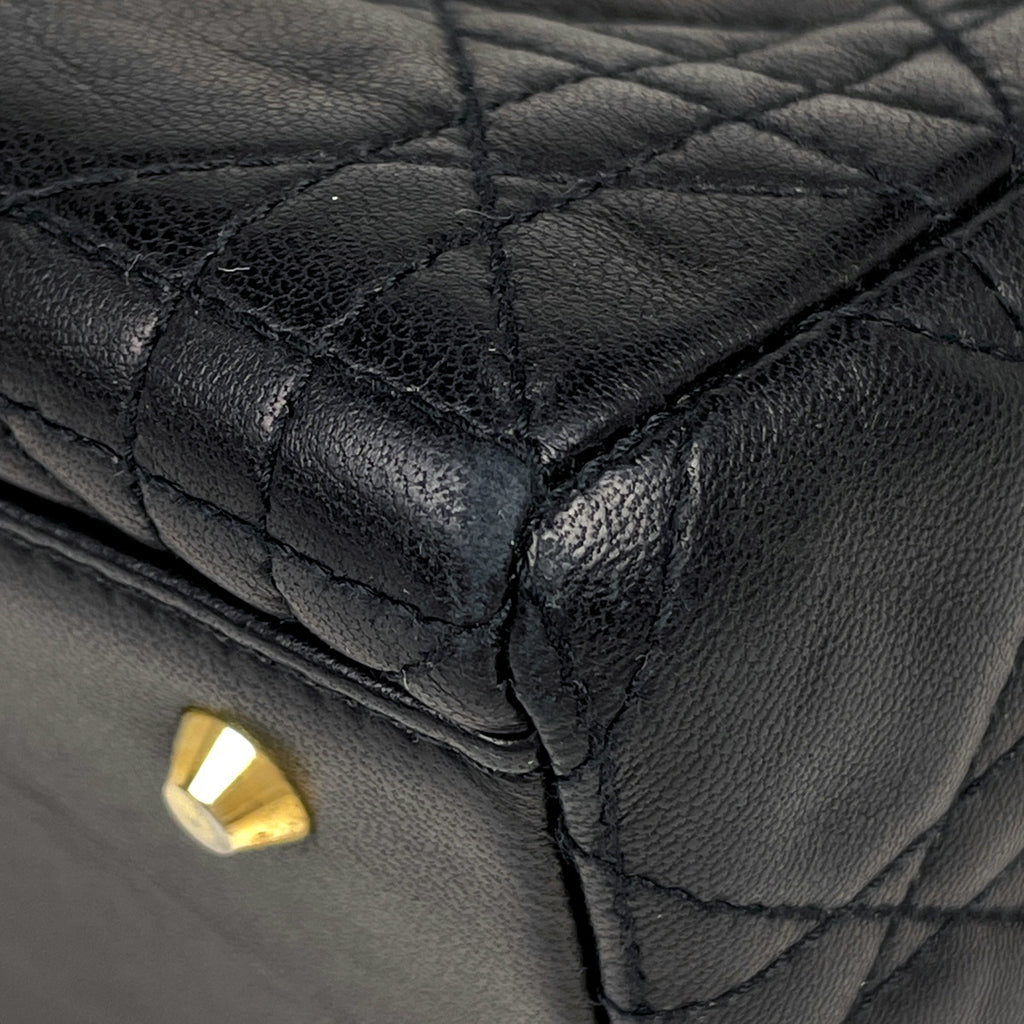 クリスチャンディオール レディディオール カナージュ ハンドバッグ レザー ブラック レディース 【中古】 brbag