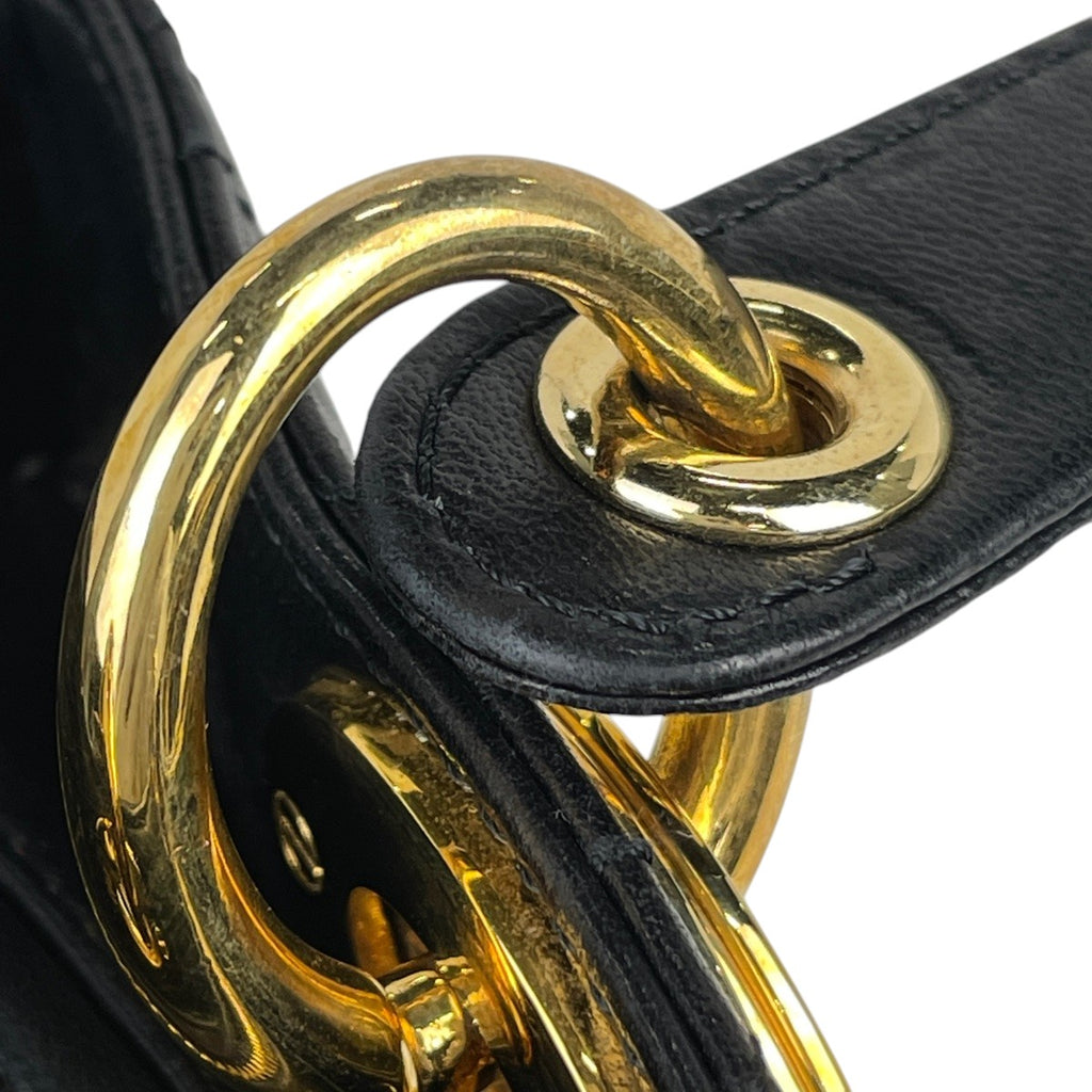 クリスチャンディオール レディディオール カナージュ ハンドバッグ レザー ブラック レディース 【中古】 brbag