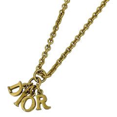 【在庫一掃】 クリスチャンディオール ロゴ ネックレス ネックレス GP ゴールド レディース 【中古】 bracc