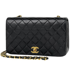 シャネル マトラッセ シングルフラップ チェーン ショルダーバッグ ココマーク レザー ブラック レディース 【中古】 brbag