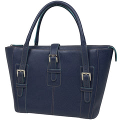 ロエベ ロゴ トートバッグ ハンドバッグ ショルダーバッグ トートバッグ レザー ブルー レディース 【中古】 brbag