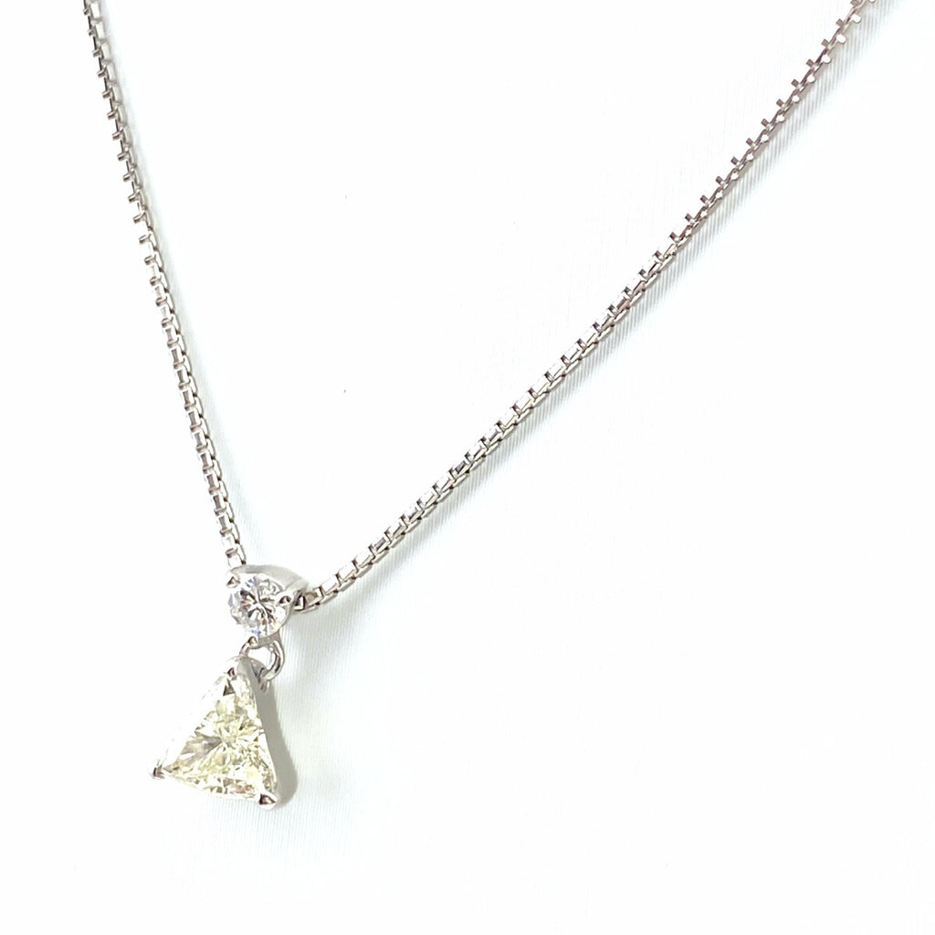 ダイヤモンド デザインネックレス プラチナ ペンダント メレダイヤ ネックレス Pt900 Pt850 ダイヤモンド レディース 【中古】nbjwl