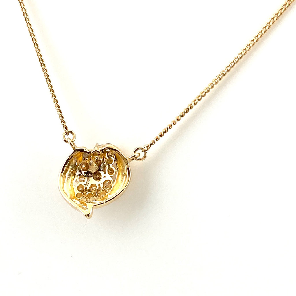 メレダイヤ デザインネックレス YG イエローゴールド ペンダント ネックレス K18 ダイヤモンド レディース 【中古】nbjwl