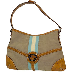 グッチ インターロッキングG  ショルダーバッグ シェリーライン ワンショルダー パンチング ショルダーバッグ キャンバス ベージュ マルチカラー 114877 レディース 【中古】brbag