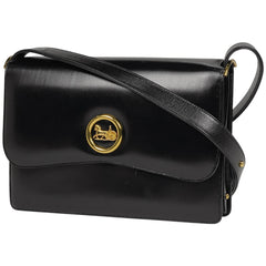 セリーヌ 馬車金具 ショルダーバッグ 肩掛け ショルダーバッグ レザー ブラック レディース 【中古】brbag