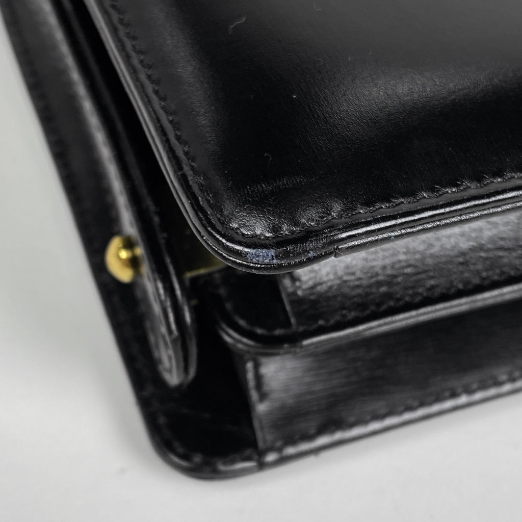 セリーヌ 馬車金具 ショルダーバッグ 肩掛け ショルダーバッグ レザー ブラック レディース 【中古】brbag