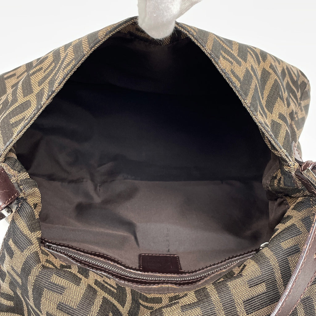 フェンディ ズッカ柄 ショルダーバッグ ハンドバッグ ワンショルダー マンマバゲット ショルダーバッグ キャンバス ブラウン 26325 レディース 【中古】brbag
