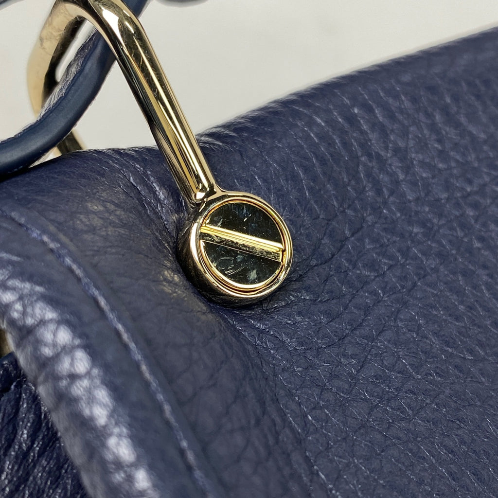 バリー ロゴ ハンドバッグ ブルームXS 2WAY ショルダーバッグ ハンドバッグ レザー ネイビー レディース 【中古】brbag