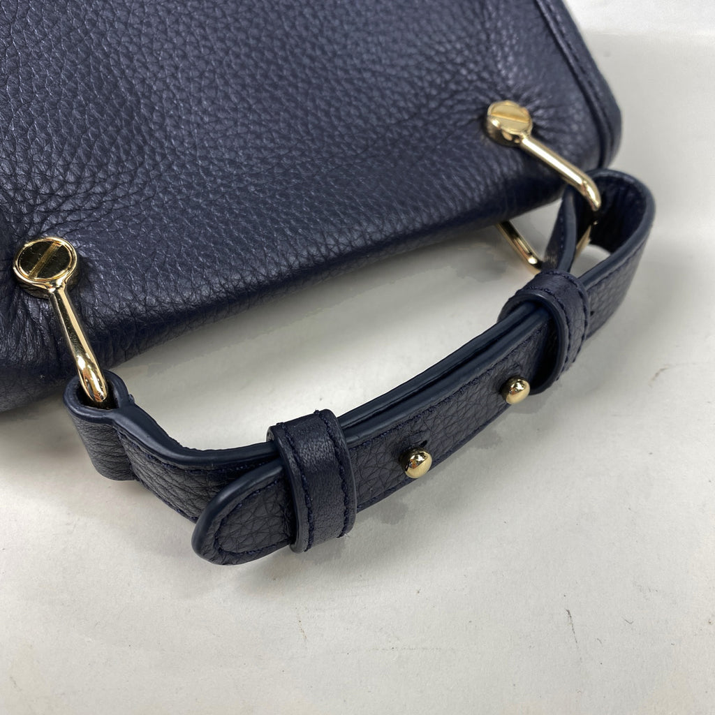 バリー ロゴ ハンドバッグ ブルームXS 2WAY ショルダーバッグ ハンドバッグ レザー ネイビー レディース 【中古】brbag