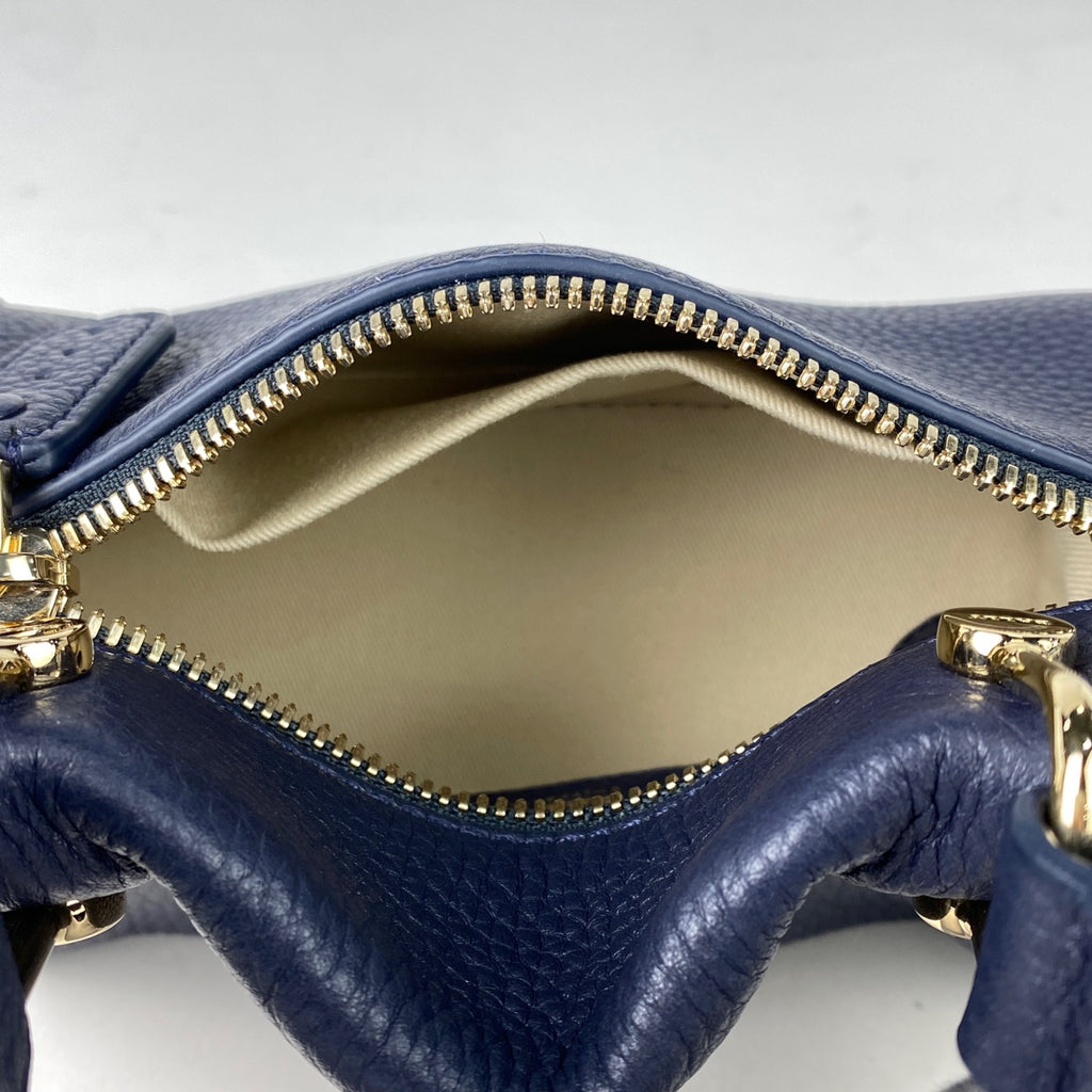 バリー ロゴ ハンドバッグ ブルームXS 2WAY ショルダーバッグ ハンドバッグ レザー ネイビー レディース 【中古】brbag