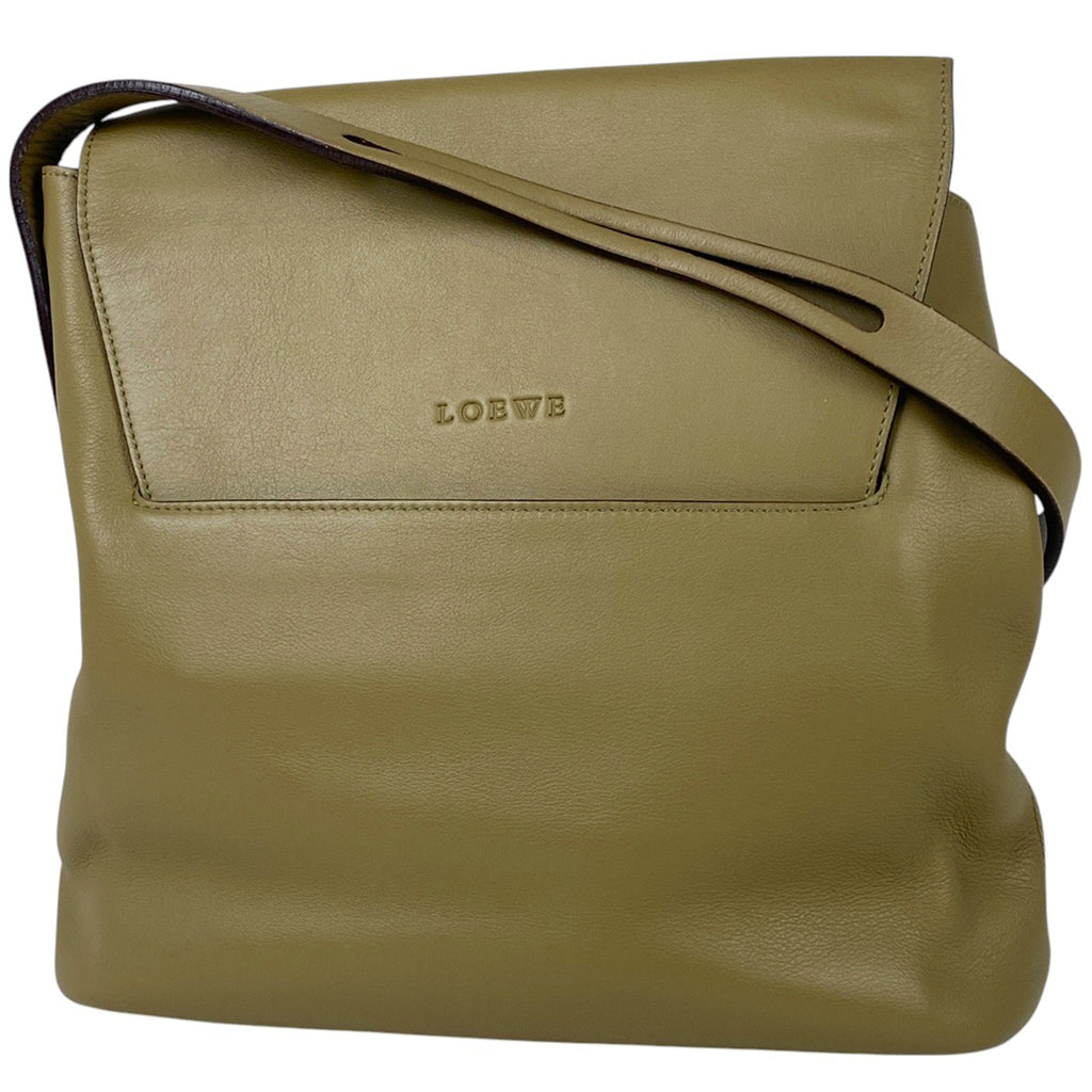 ロエベ ロゴ ショルダーバッグ ショルダーバッグ レザー オリーブ レディース 【中古】brbag