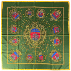 エルメス カレ 90 LES ARMES DE PARIS パリの紋章 スカーフ シルク グリーン マルチカラー レディース 【中古】brbag