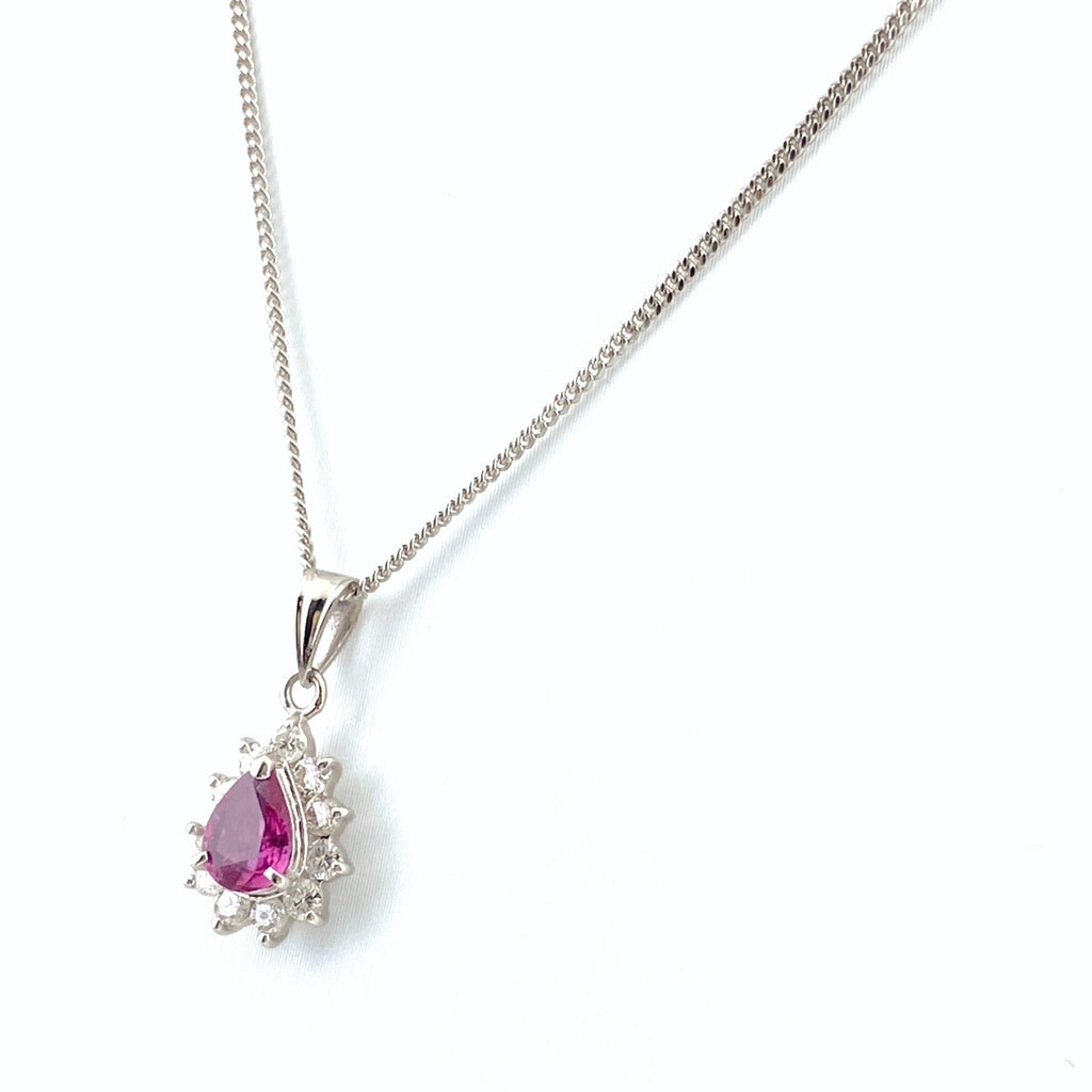 ルビー デザインネックレス プラチナ ペンダント メレダイヤ ネックレス Pt850 ルビー ダイヤモンド レディース 【中古】nbjwl