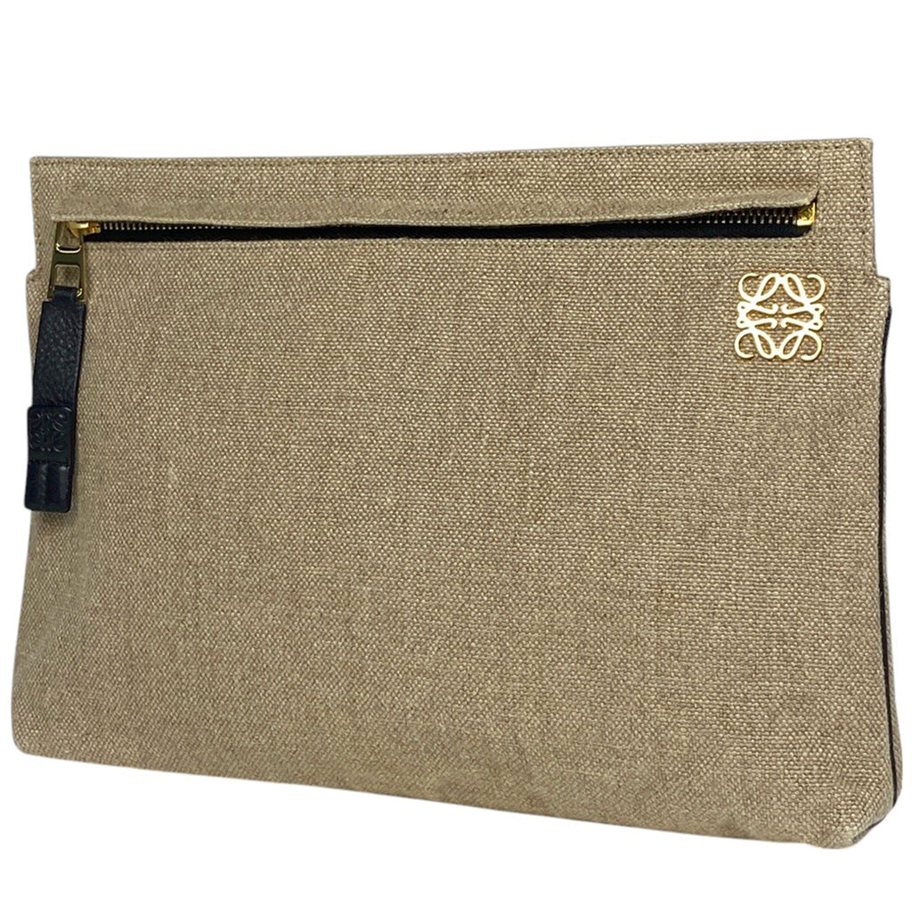 ロエベ アナグラム クラッチバッグ セカンドバッグ クラッチバッグ キャンバス ベージュ レディース 【中古】brbag