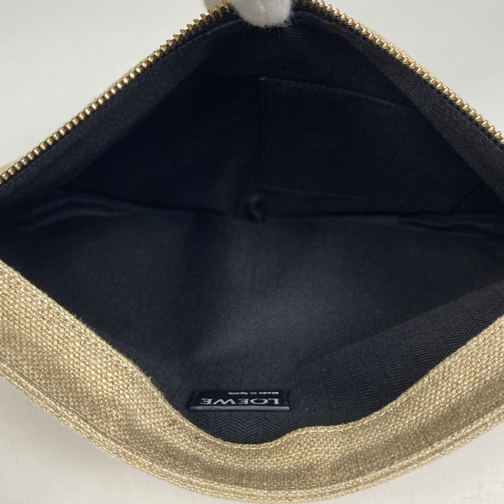 ロエベ アナグラム クラッチバッグ セカンドバッグ クラッチバッグ キャンバス ベージュ レディース 【中古】brbag