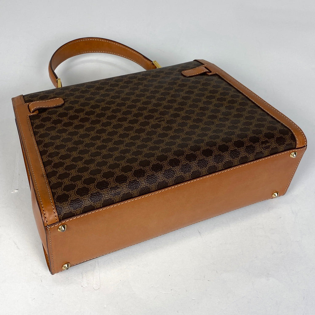 【ジャンク品】セリーヌ マカダム柄 ハンドバッグ 手提げ ハンドバッグ コーティングキャンバス ブラウン レディース 【中古】brbag