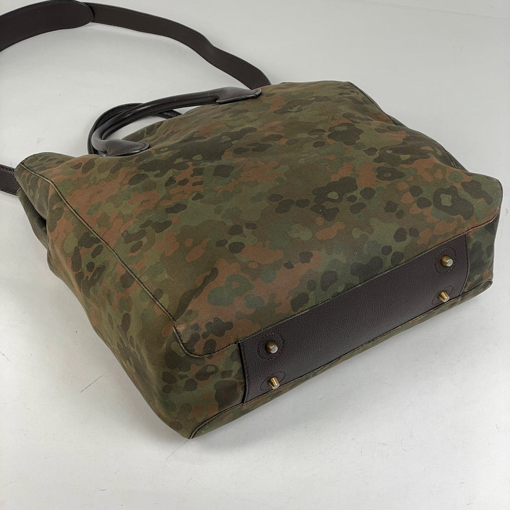 バーバリー ロゴ トートバッグ カモフラ 迷彩柄 ハンドバッグ トートバッグ キャンバス グリーン レディース 【中古】brbag