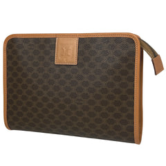 セリーヌ マカダム柄 セカンドバッグ クラッチ ポーチ セカンドバッグ コーティングキャンバス ブラウン レディース 【中古】brbag