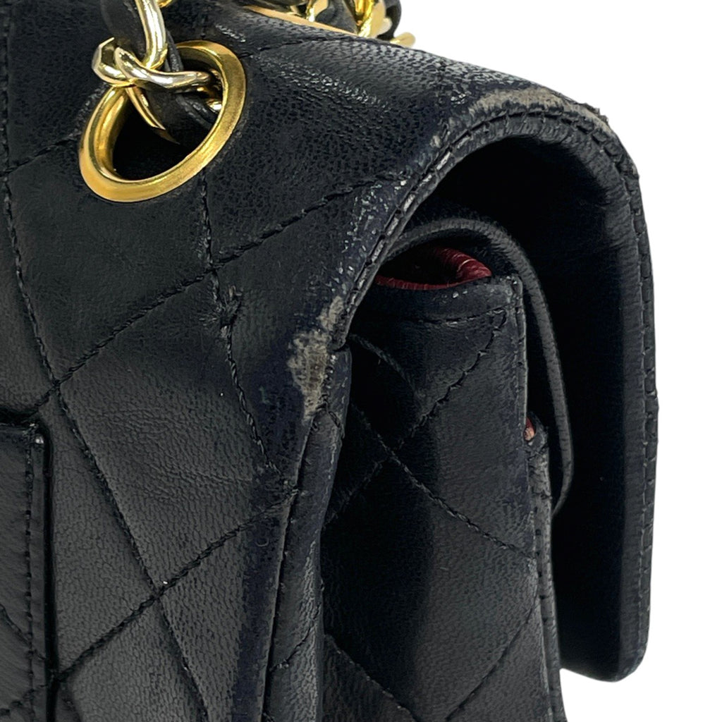 【ジャンク品】シャネル マトラッセ Wフラップ チェーン ショルダーバッグ ココマーク ショルダーバッグ レザー ブラック A01113 レディース 【中古】brbag