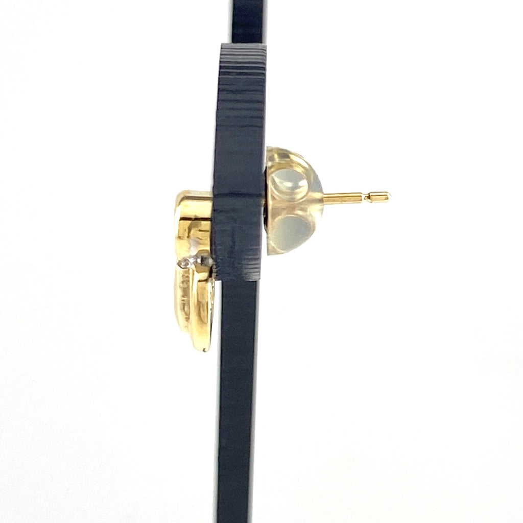 ルビー デザインピアス YG イエローゴールド メレダイヤ ピアス K18 ルビー ダイヤモンド レディース 【中古】nbjwl