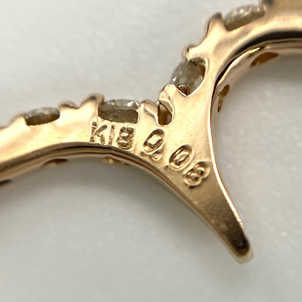 メレダイヤ デザインピアス PG ピンクゴールド ピアス K18 ダイヤモンド レディース 【中古】nbjwl