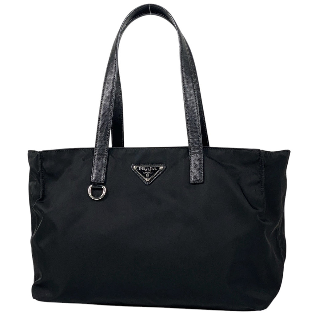 プラダ ロゴプレート ハンドバッグ トートバッグ ナイロン ネロ(ブラック) レディース 【中古】brbag