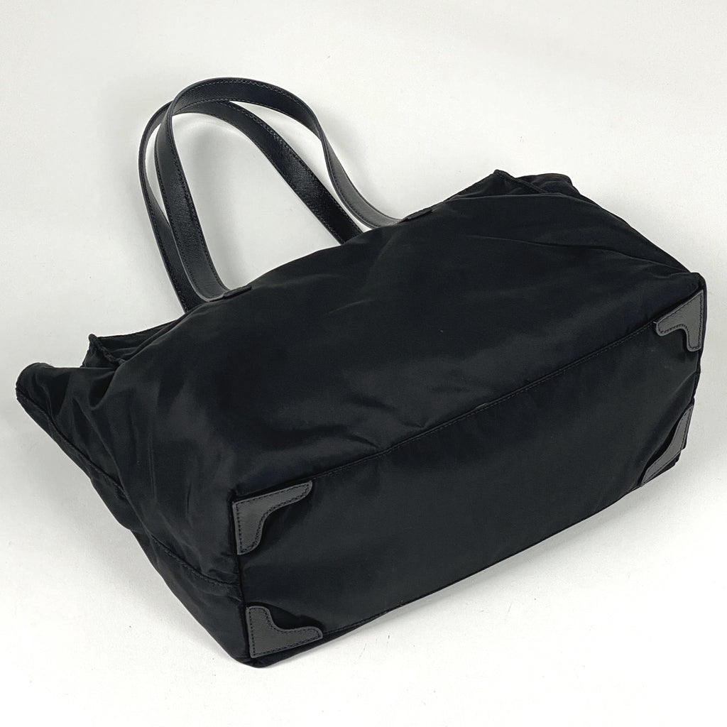 プラダ ロゴプレート ハンドバッグ トートバッグ ナイロン ネロ(ブラック) レディース 【中古】brbag