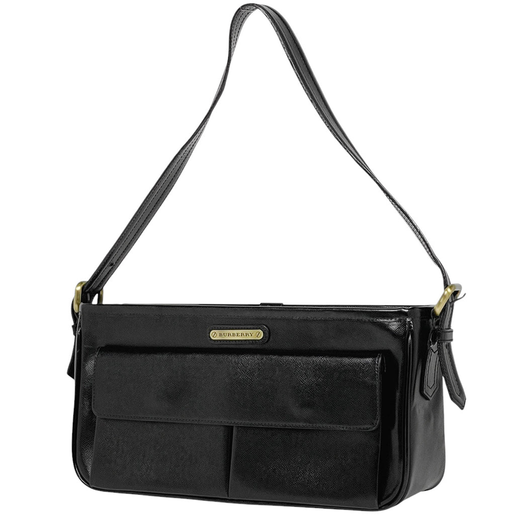 バーバリー ロゴ ショルダーバッグ ワンショルダー ハンドバッグ ショルダーバッグ レザー ブラック レディース 【中古】brbag