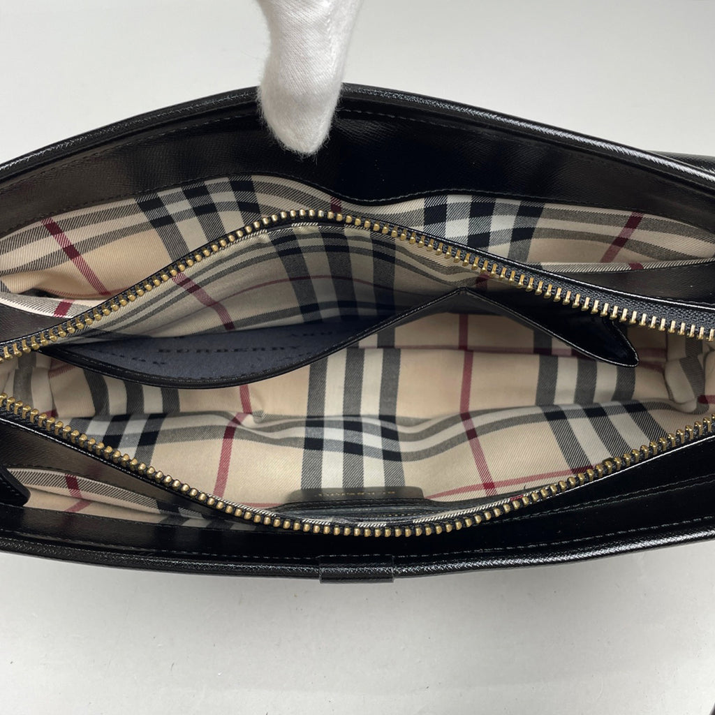 バーバリー ロゴ ショルダーバッグ ワンショルダー ハンドバッグ ショルダーバッグ レザー ブラック レディース 【中古】brbag