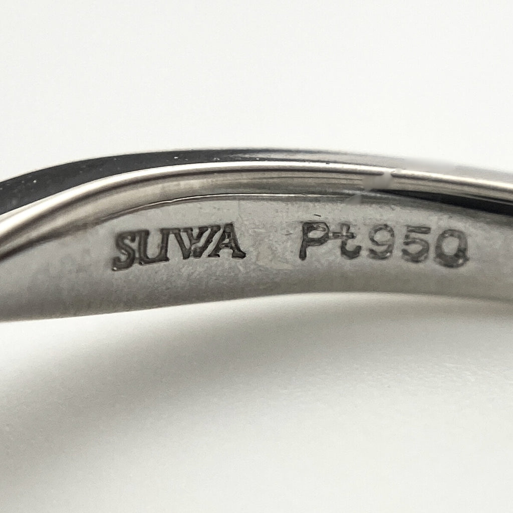 SUWA メレダイヤ デザインリング プラチナ 指輪 リング 13号 Pt950 ダイヤモンド レディース 【中古】brjwl