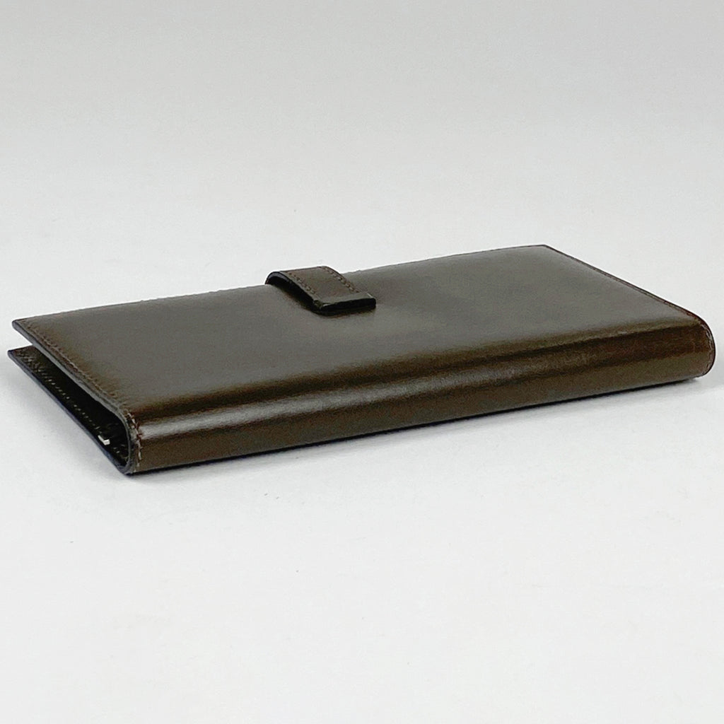エルメス べアン Hロゴ 長財布 ボックスカーフ ブラウン □G レディース 【中古】 brbag
