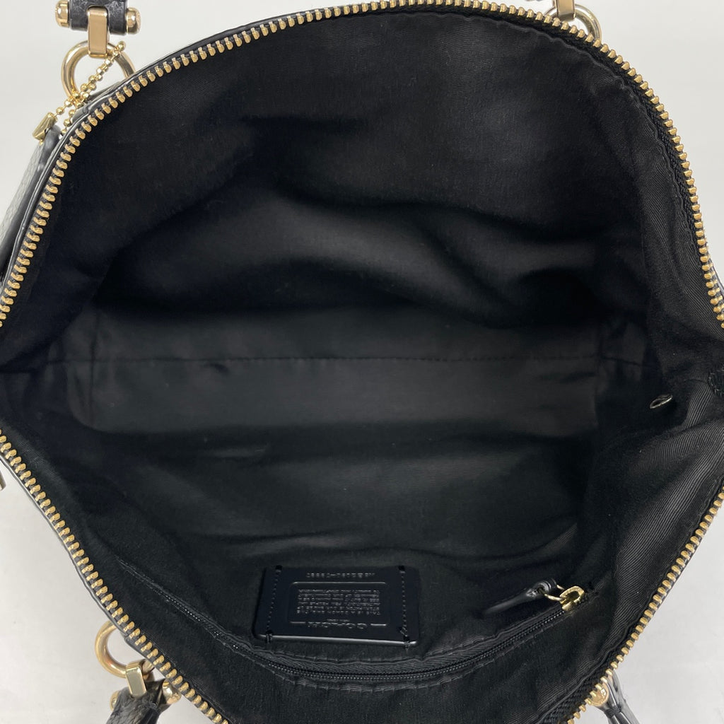 コーチ プレーリー サッチェル ハンドバッグ 2WAY ショルダーバッグ ロゴ ハンドバッグ レザー ブラック 79997 レディース 【中古】brbag