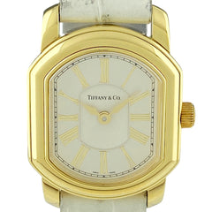 ティファニー マーククーペ 腕時計 YG レザー クォーツ レディース 【中古】wtcbb