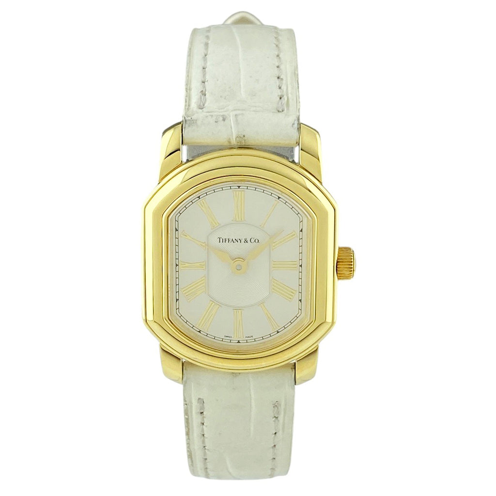 ティファニー マーククーペ 腕時計 YG レザー クォーツ レディース 【中古】wtcbb