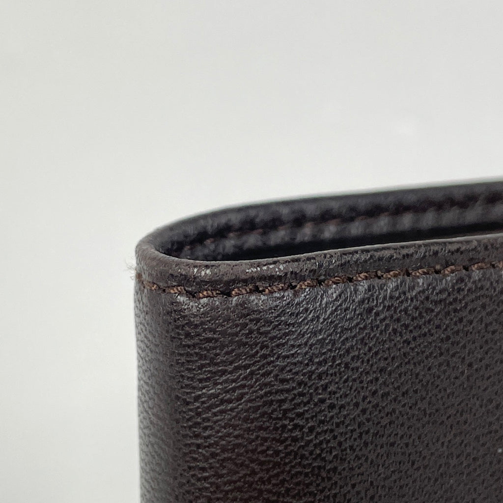 ロエベ アナグラム 二つ折り 財布 札入れ 小銭入れ 二つ折り財布 レザー ダークブラウン レディース 【中古】brbag