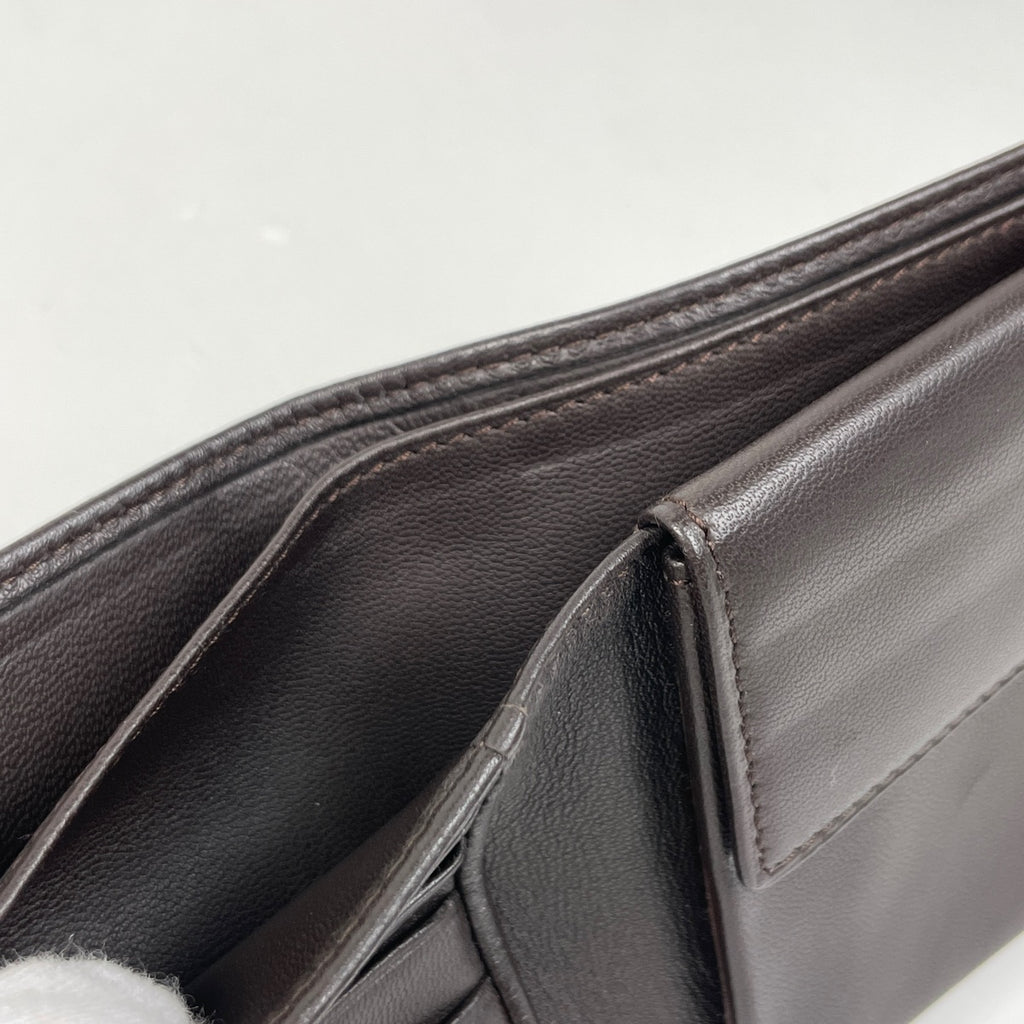 ロエベ アナグラム 二つ折り 財布 札入れ 小銭入れ 二つ折り財布 レザー ダークブラウン レディース 【中古】brbag