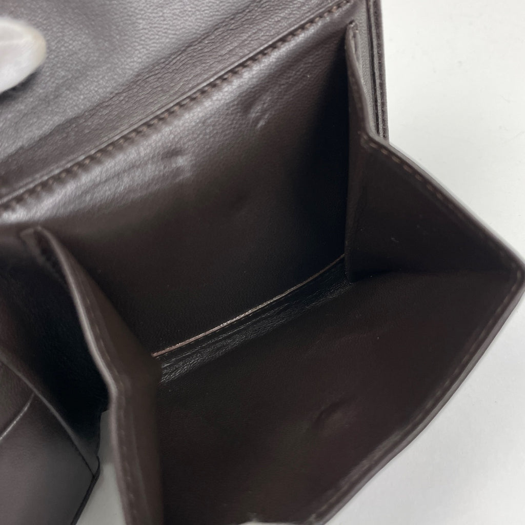 ロエベ アナグラム 二つ折り 財布 札入れ 小銭入れ 二つ折り財布 レザー ダークブラウン レディース 【中古】brbag