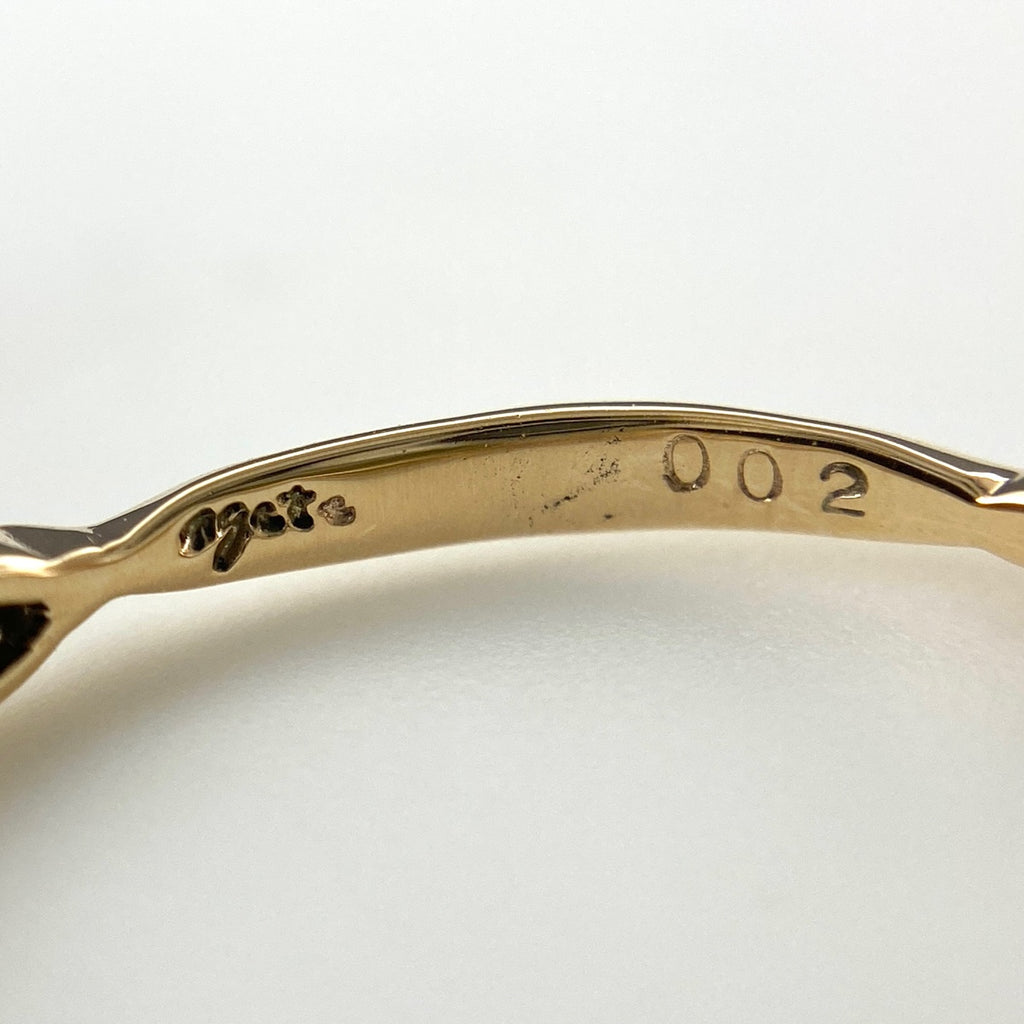 アガット メレダイヤ デザインリング YG イエローゴールド 指輪 リング 9.5号 K10 ダイヤモンド レディース 【中古】brjwl