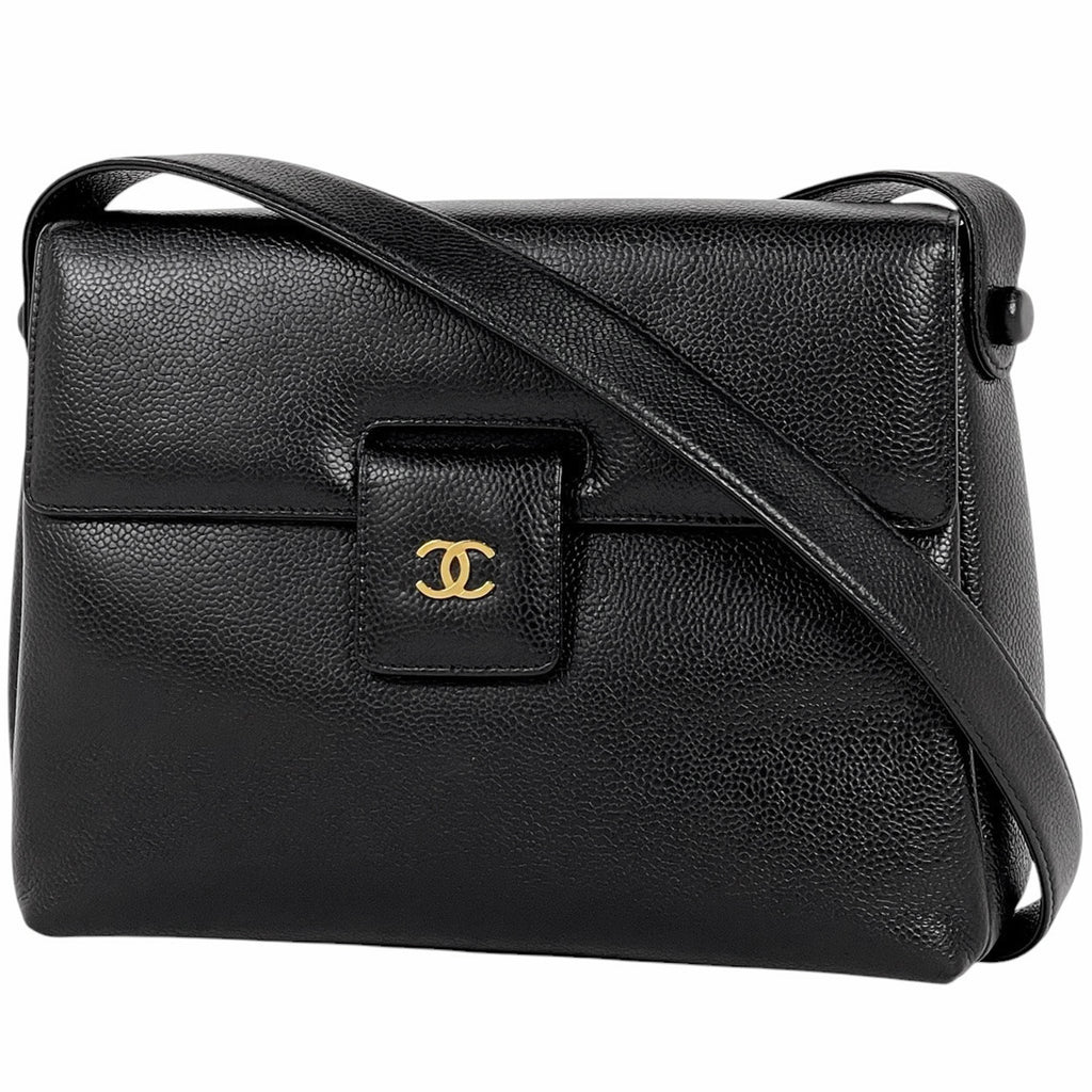 シャネル ココマーク ショルダーバッグ ワンショルダー ショルダーバッグ レザー ブラック レディース 【中古】brbag