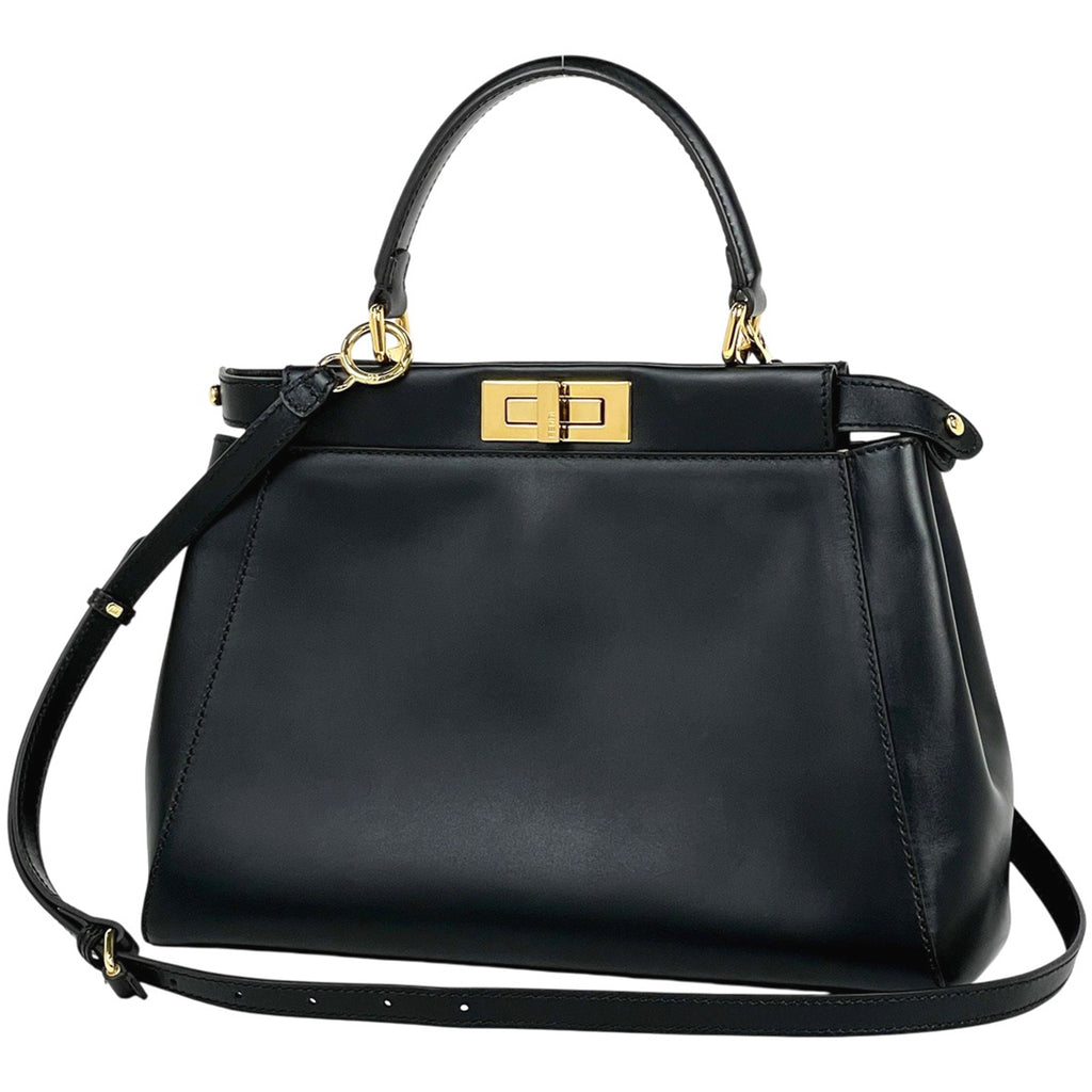 フェンディ ピーカブー ハンドバッグ 2WAY ショルダーバッグ ペカン ハンドバッグ レザー ブラック 8BN226 レディース 【中古】brbag