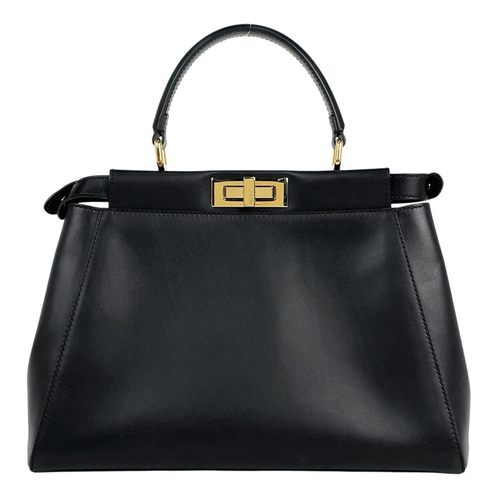 フェンディ ピーカブー ハンドバッグ 2WAY ショルダーバッグ ペカン ハンドバッグ レザー ブラック 8BN226 レディース 【中古】brbag