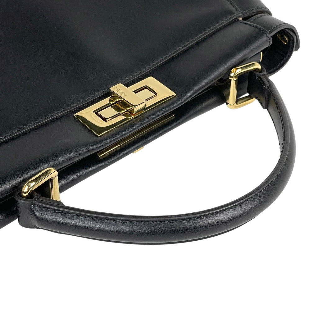 フェンディ ピーカブー ハンドバッグ 2WAY ショルダーバッグ ペカン ハンドバッグ レザー ブラック 8BN226 レディース 【中古】brbag