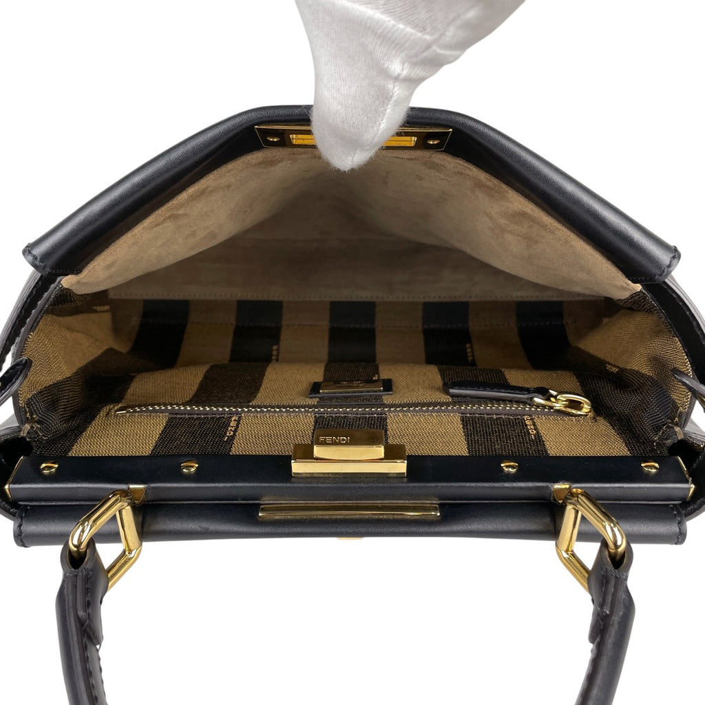 フェンディ ピーカブー ハンドバッグ 2WAY ショルダーバッグ ペカン ハンドバッグ レザー ブラック 8BN226 レディース 【中古】brbag