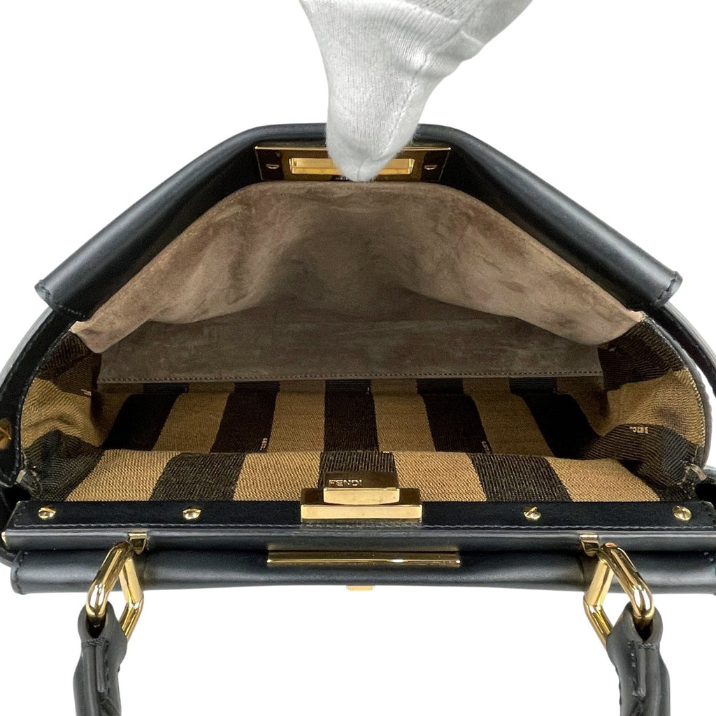 フェンディ ピーカブー ハンドバッグ 2WAY ショルダーバッグ ペカン ハンドバッグ レザー ブラック 8BN226 レディース 【中古】brbag