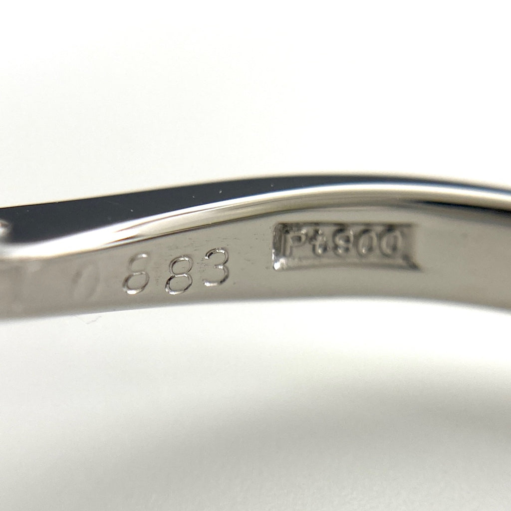 エメラルド デザインリング プラチナ 指輪 メレダイヤ リング 19号 Pt900 エメラルド ダイヤモンド メンズ 【中古】nbjwl