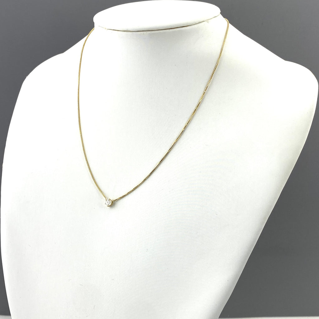 ダイヤモンド デザインネックレス YG イエローゴールド ペンダント ネックレス K18 750 ダイヤモンド レディース 【中古】nbjwl